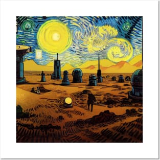 Starry Night in Mos Eisley Tatooine Posters and Art